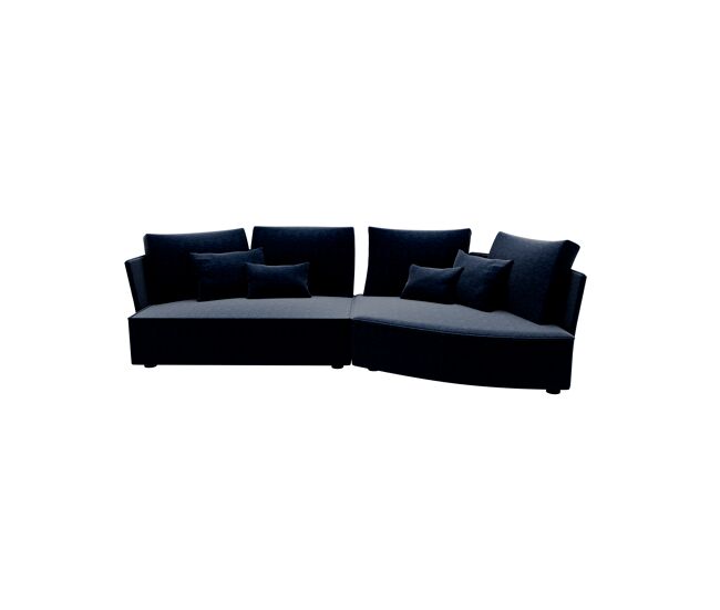 Chaise longue lugano direita 4 lugares tecido 2 cor azul