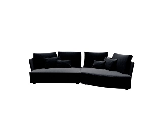 Chaise longue lugano direita 4 lugares tecido 2 cor noir