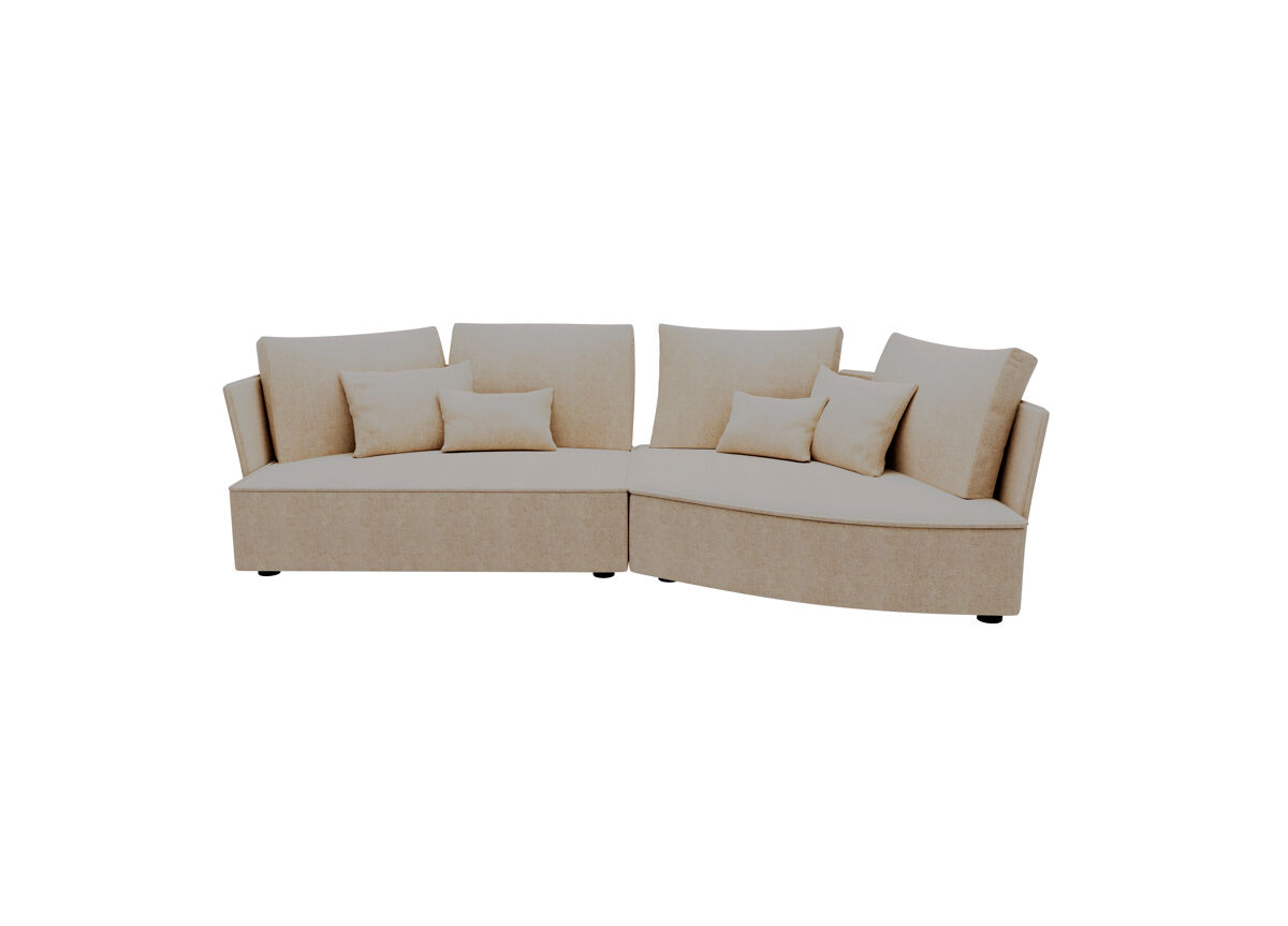 Chaise longue lugano direita 4 lugares tecido 3 cor bege