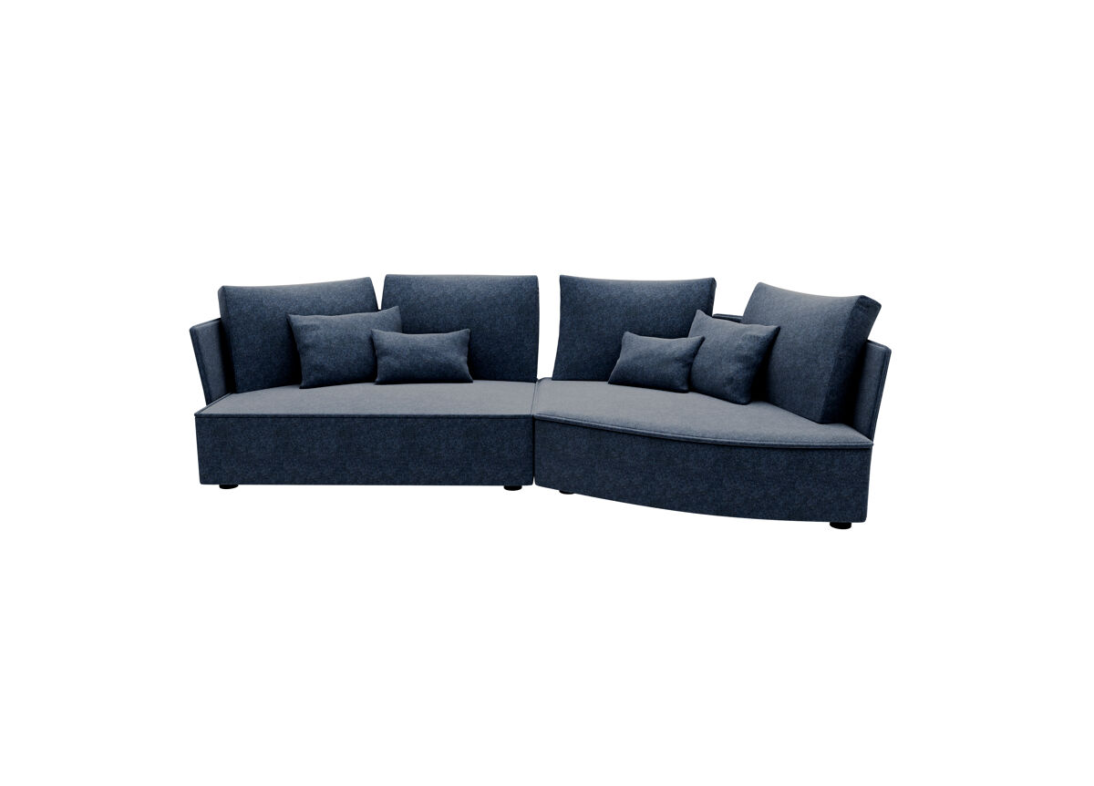Chaise longue lugano direita 4 lugares tecido 3 cor bleu