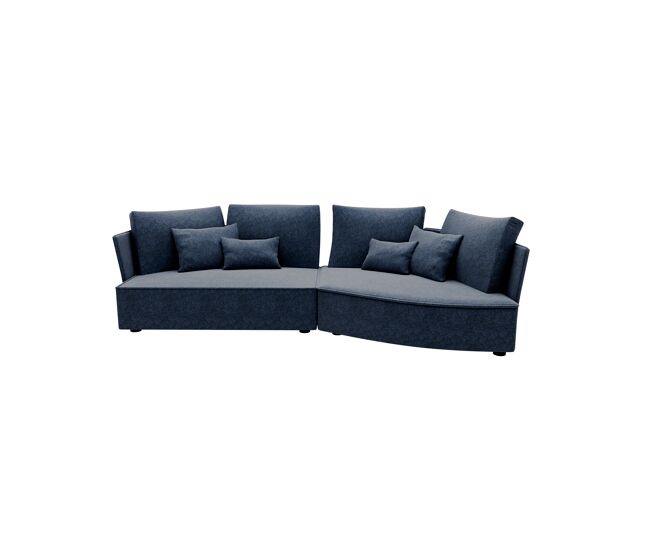 Chaise longue lugano direita 4 lugares tecido 3 cor bleu