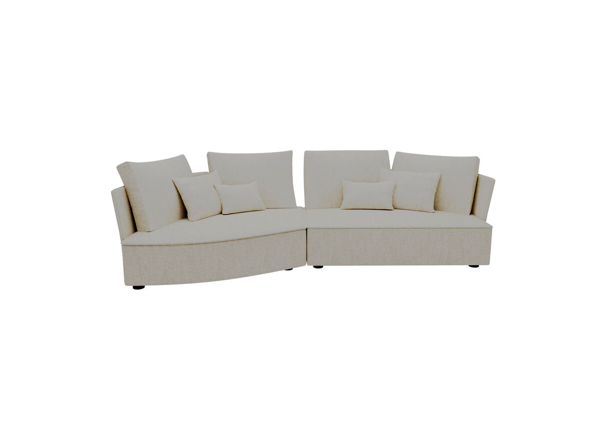 Chaise longue lugano esquerda 4 lugares tecido 1 cor bege