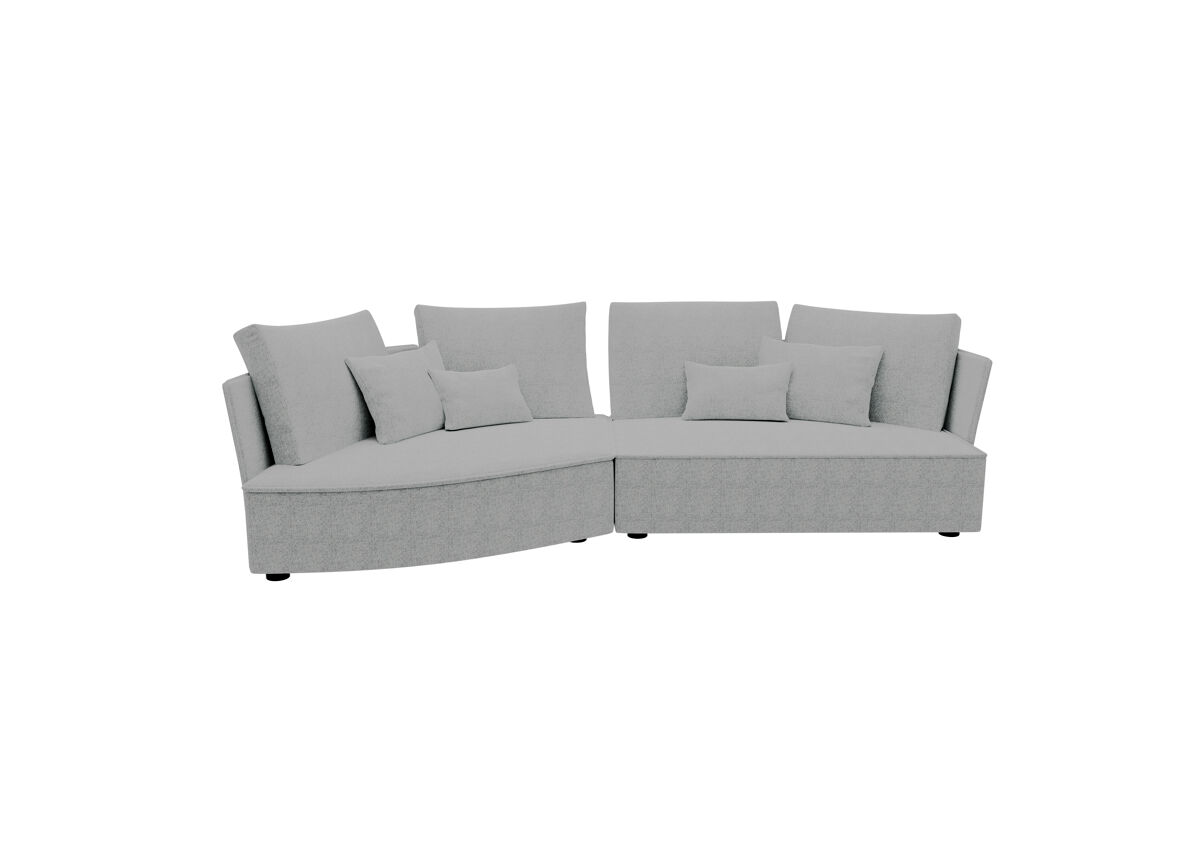Chaise longue lugano esquerda 4 lugares tecido 2 cor vison