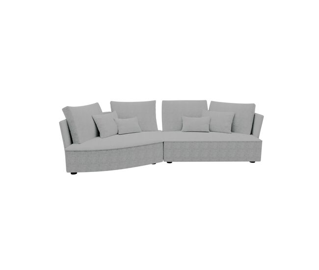Chaise longue lugano esquerda 4 lugares tecido 2 cor vison