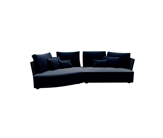 Chaise longue lugano esquerda 4 lugares tecido 2 cor azul