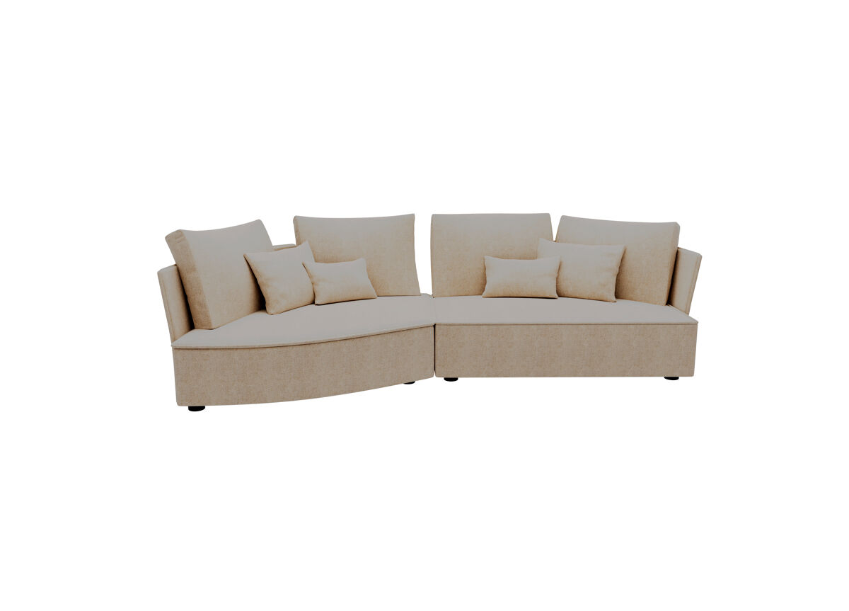 Chaise longue lugano esquerda 4 lugares tecido 3 cor bege