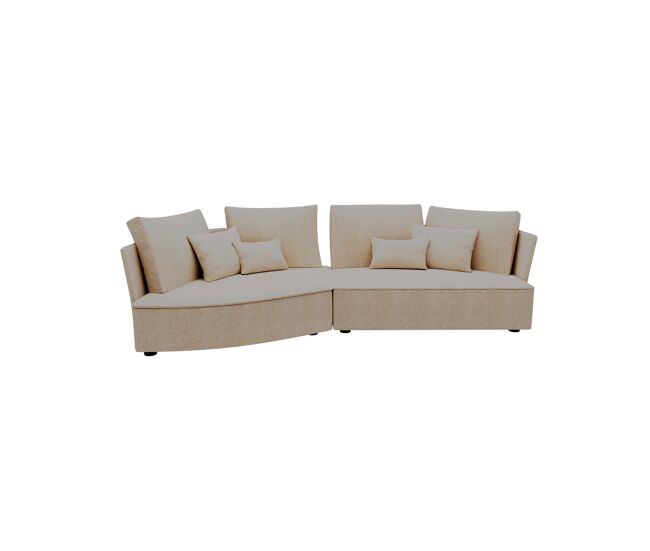 Chaise longue lugano esquerda 4 lugares tecido 3 cor bege