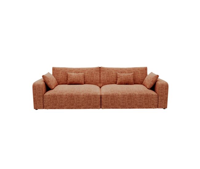 Sofá verona de 4 lugares em tecido 3 cor terracota