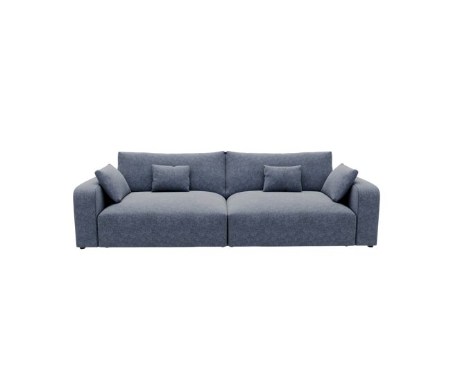 Sofá verona de 4 lugares em tecido 3 cor azul