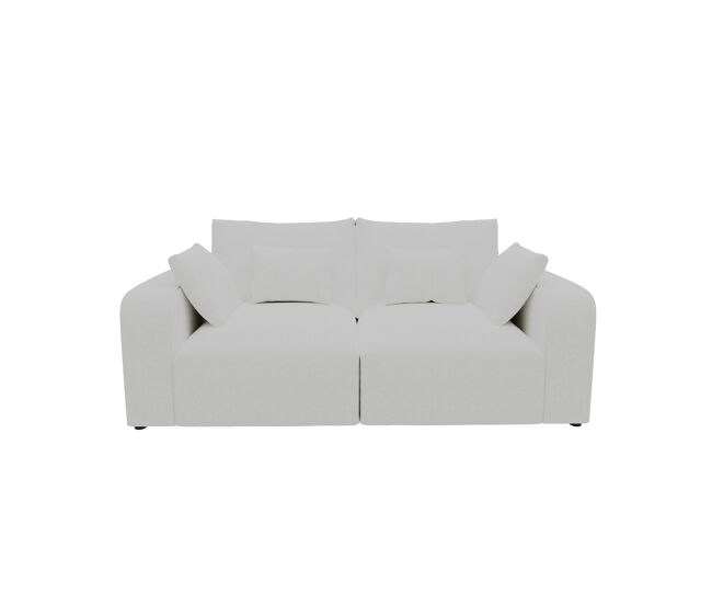 Sofá verona de 3 lugares em tecido 2 cor branco