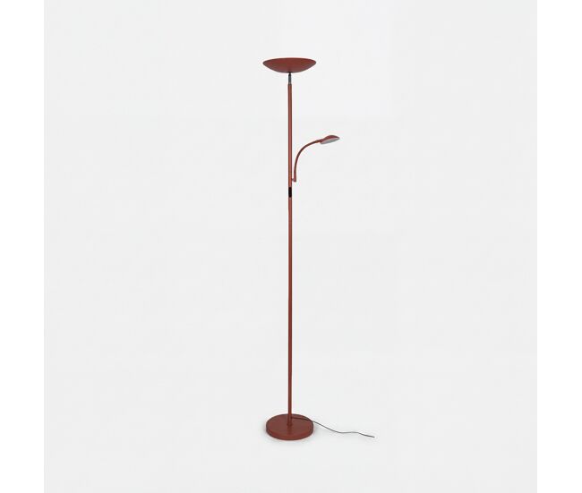 Candeeiro de pé com brazço dunia led 18w 6500k 175x25cm terracota