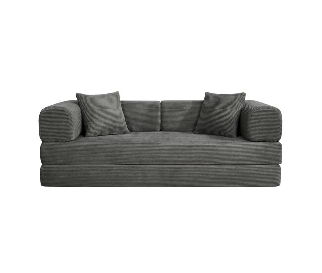 Sofá cama julia 3 lugares gris escuro