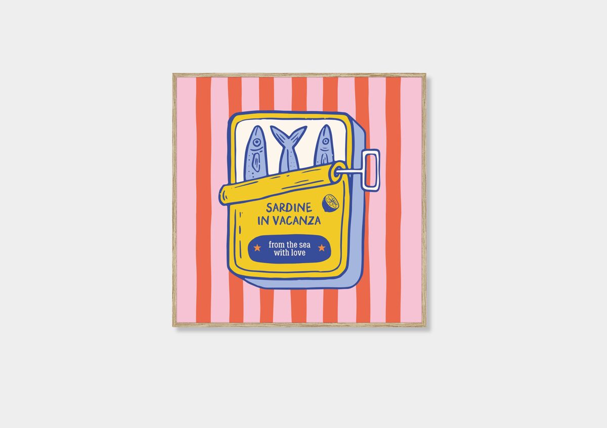 Quadro deco art SARDINE 40x40cm com moldura