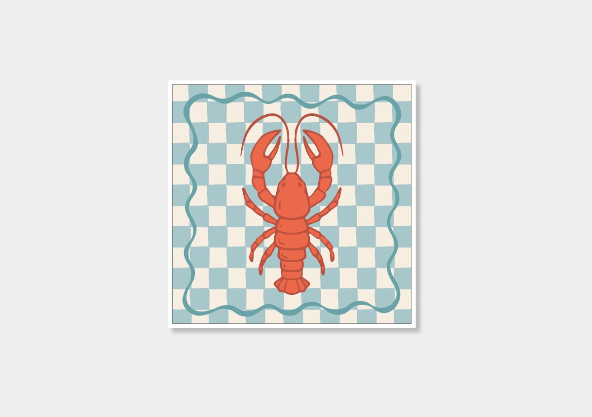 Quadro deco art LOBSTER 40x40cm com moldura