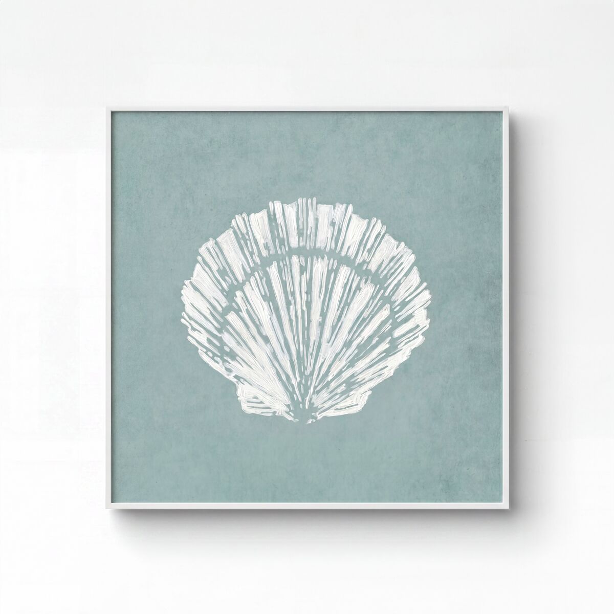 Quadro deco art CONCHA 40x40cm com relevo e moldura
