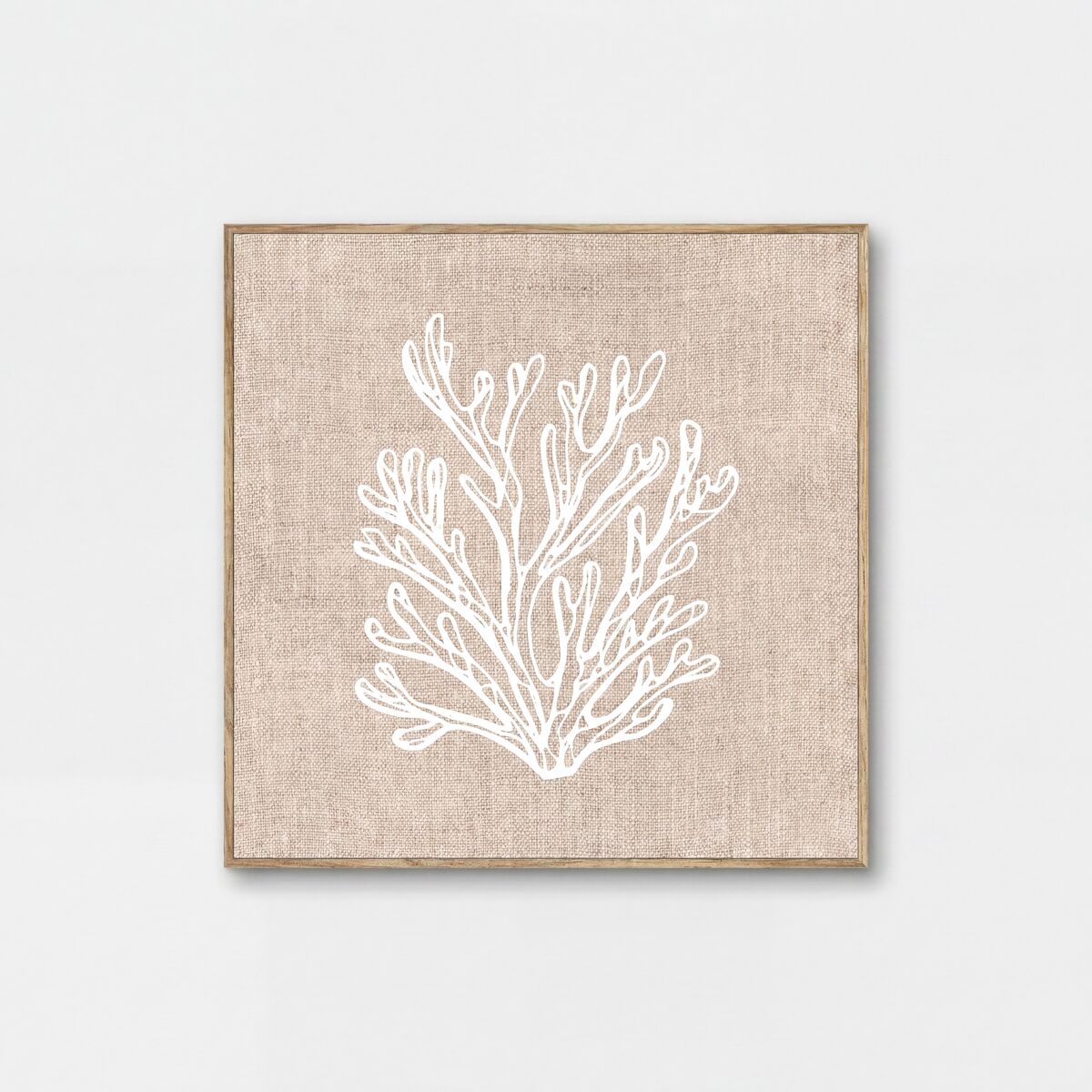 Quadro deco art CORAL 40x40cm com relevo e moldura