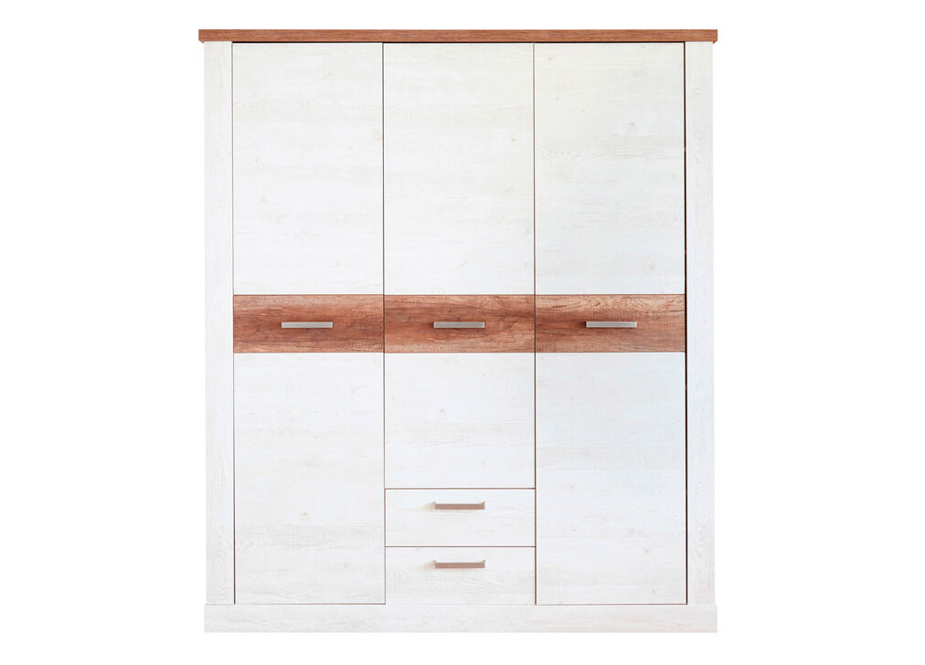 Roupeiro VERONA portas batentes e 2 gavetas 170x199cm carvalho