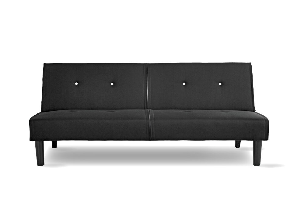 Sofá 2 lugares conversível em cama cor branca e preta RIO