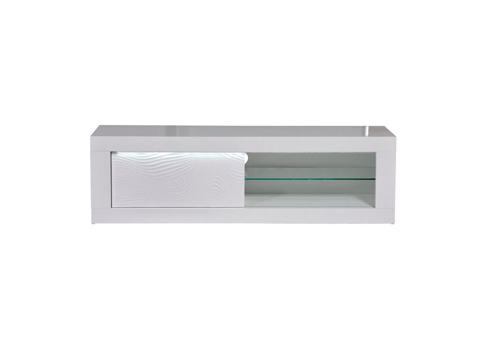 Móvel de TV 1 porta com iluminação Led DUNE cor branco