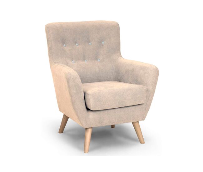 Poltrona decorativa cor bege kiss - conforama