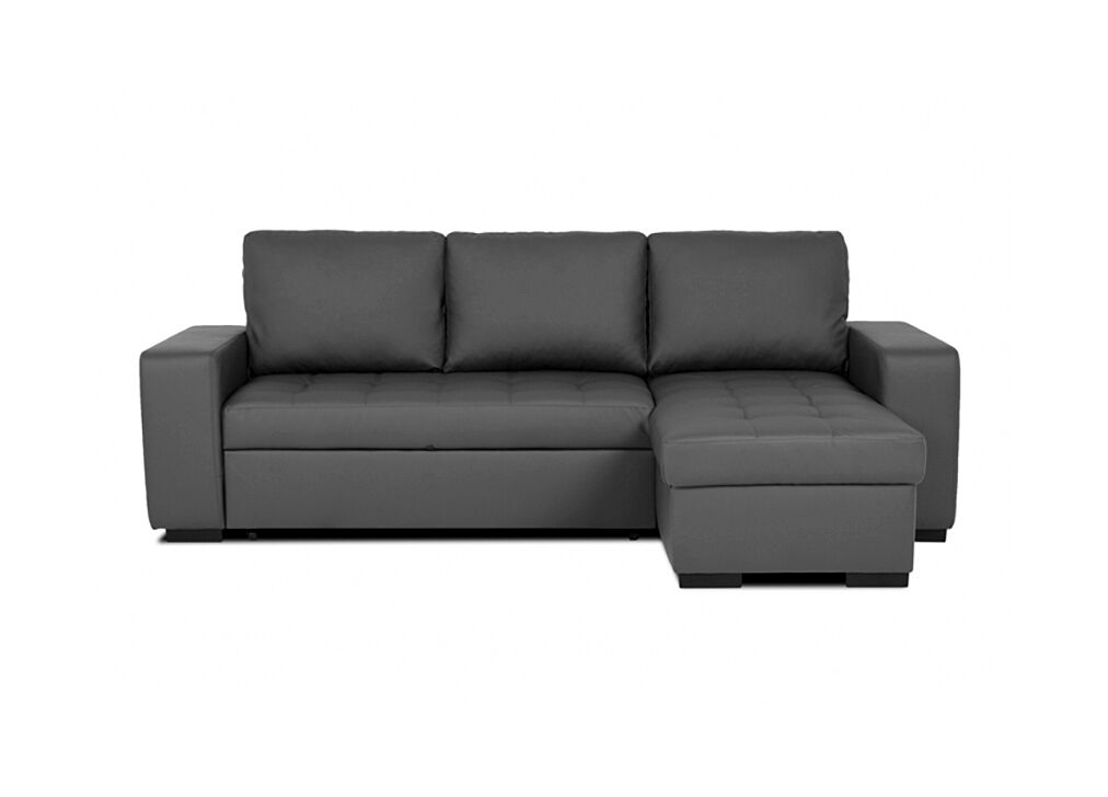 Chaise longue de pele sintética com cama HARRY