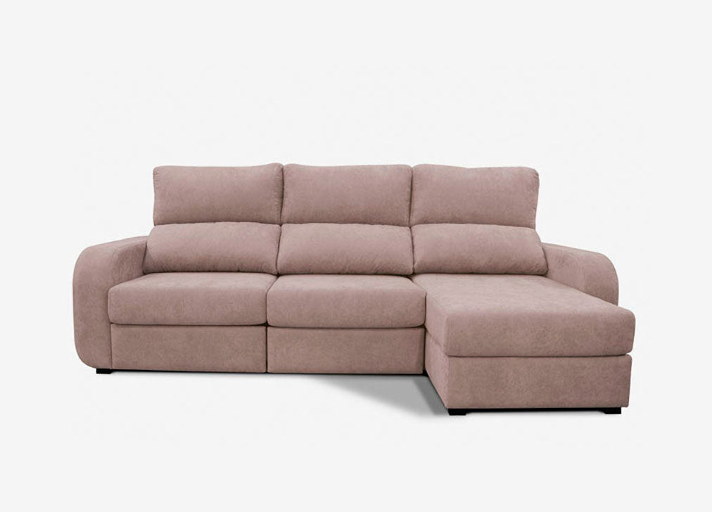 Chaise longue convertível em cama tecido APRIL Rosa