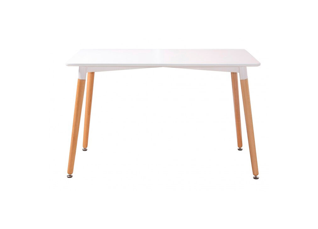 Mesa de cozinha PARIS fixa 120x80cm branca e madeira