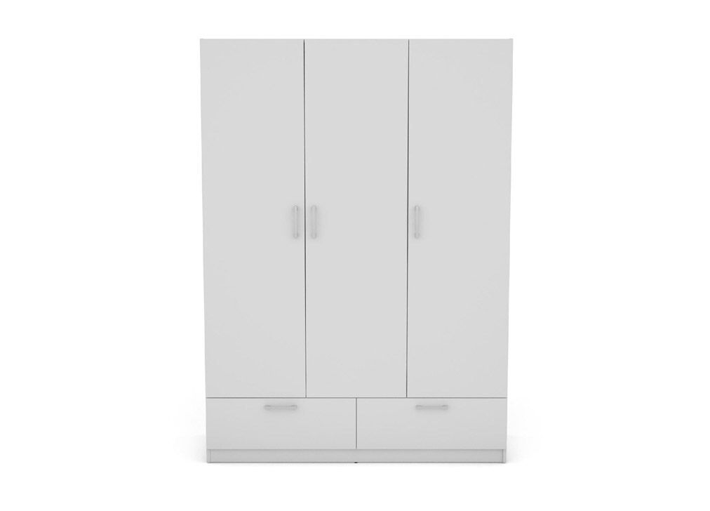 Roupeiro OSLO portas batentes e 2 gavetas 144x200cm branco
