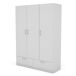 Roupeiro OSLO portas batentes e 2 gavetas 144x200cm branco Roupeiro OSLO portas batentes e 2 gavetas 144x200cm branco Branco