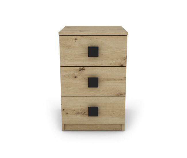 Mesa de cabeceira seattle com 3 gavetas artisan e noire - conforama