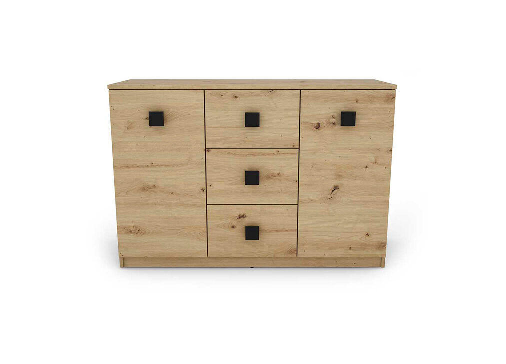 Aparador 2 portas 3 gavetas SEATTLE Carvalho