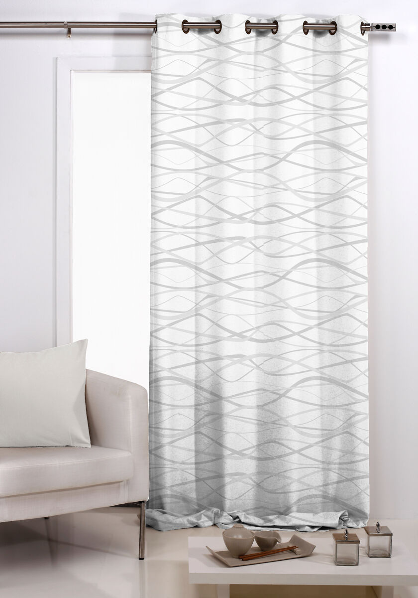 Cortina com ilhós ARADIA 140x260cm cor cinza