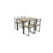 Conjunto de mesa e 4 cadeiras SIDNEY Conjunto de mesa e 4 cadeiras SIDNEY Preto/ Madeira