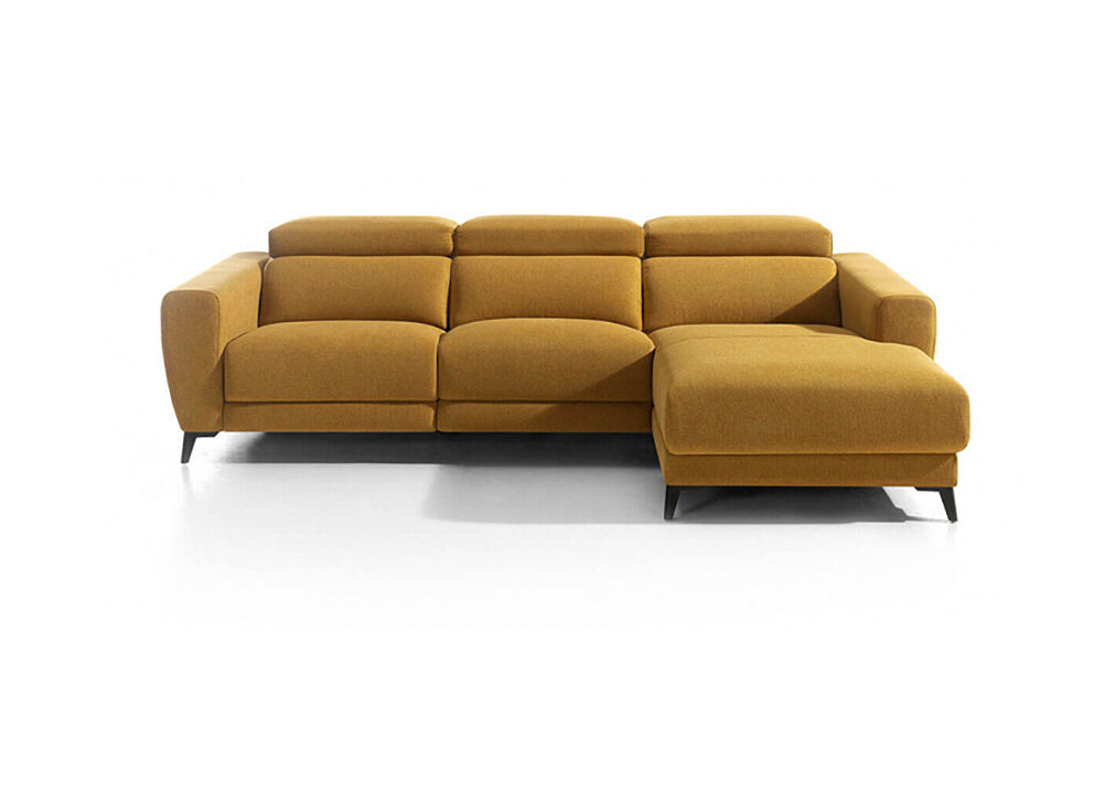 Chaise longue 4 lugares relax elétrico DRAX direito mostarda