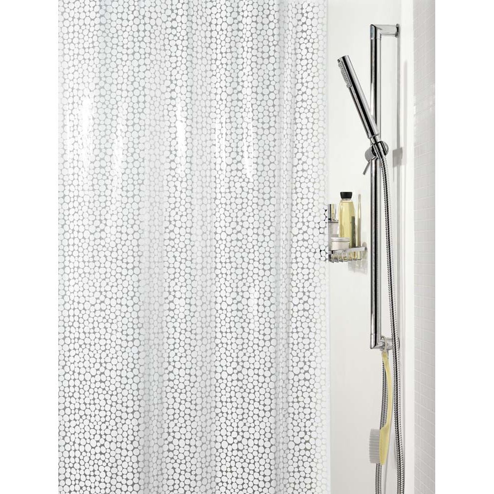 Cortina de chuveiro "galet" spirella de poliéster branco 180 x 200 cm