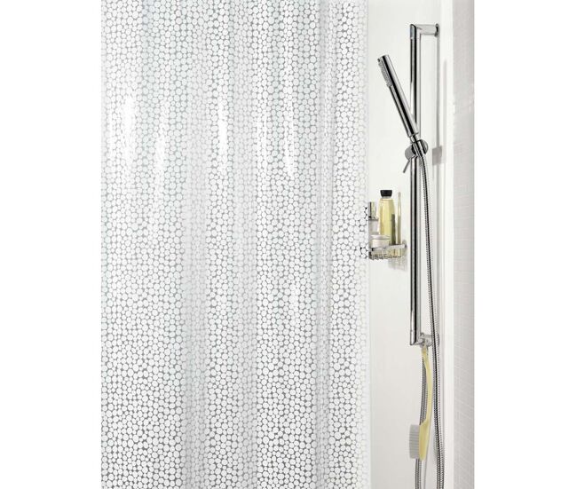 Cortina de chuveiro "galet" spirella de poliéster branco 180 x 200 cm