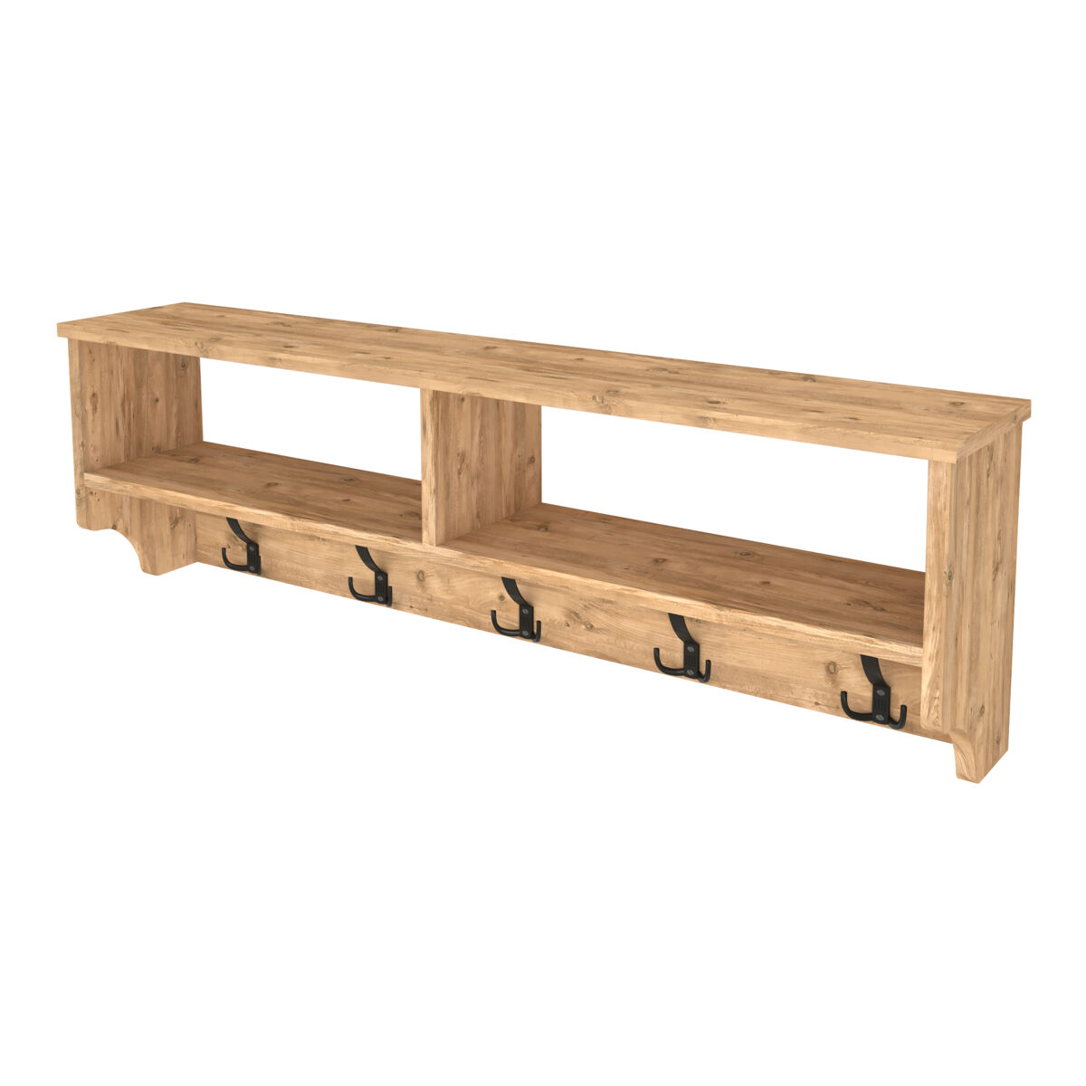 Bengaleiro de parede åstorp em aglomerado/plástico 120 x 22 x 37 cm efeito carvalho [en.casa]