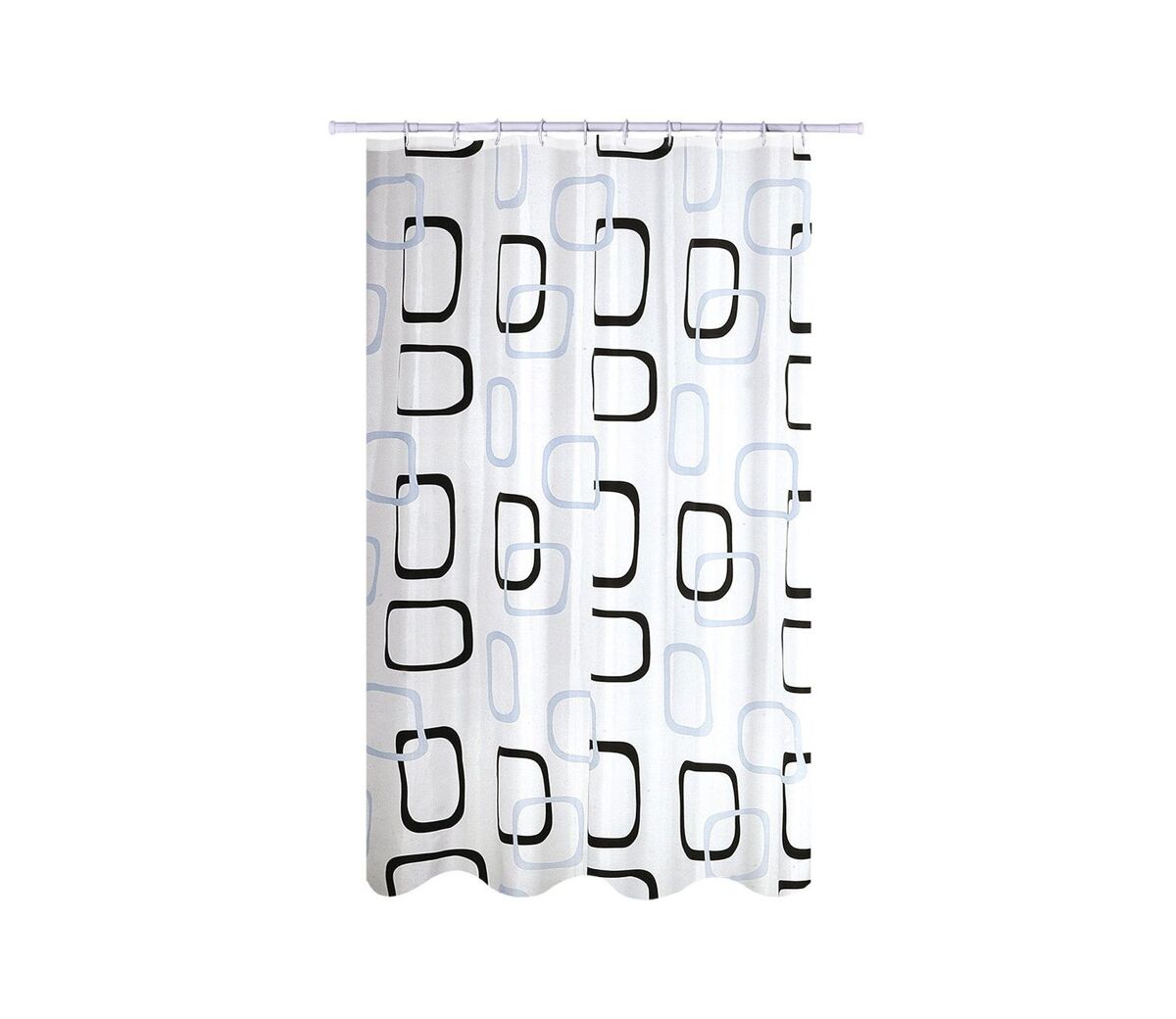 Cortina de banho de antibactérias + msv antimimatehohs de poliéster blanc 180 x 200 cm