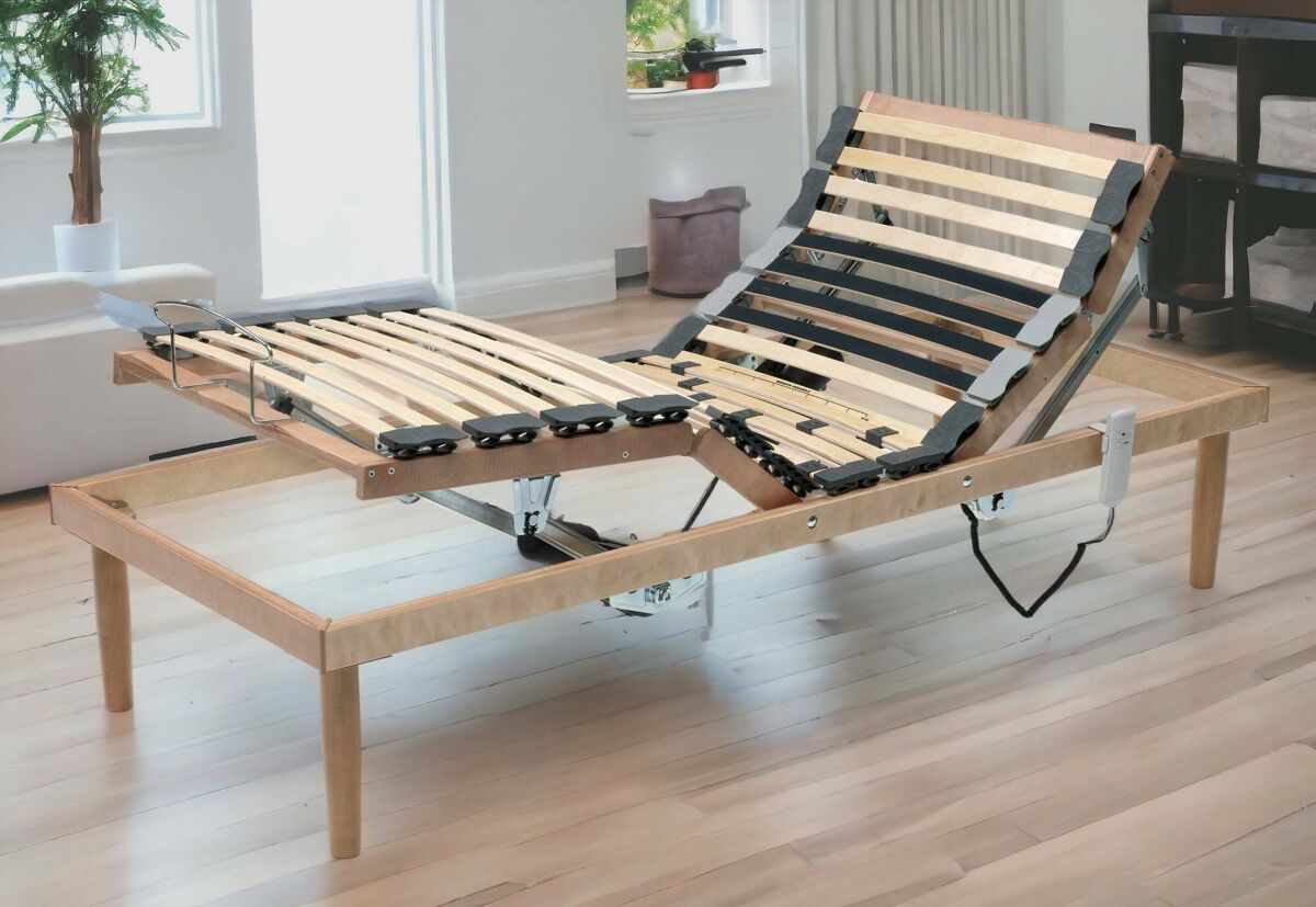 Rede de uma cama de madeira