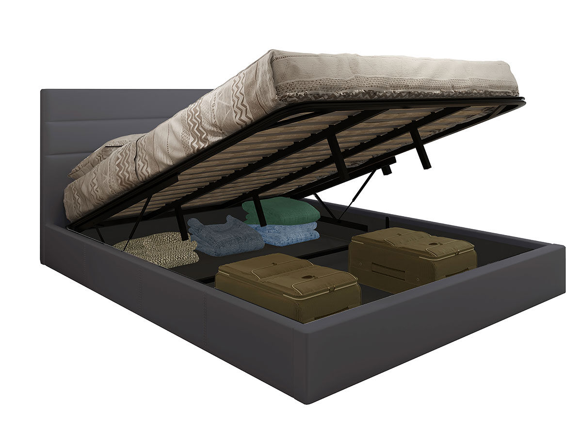 Cama de casal starlight, estrado elevatório (cinza)(200×180 cm)
