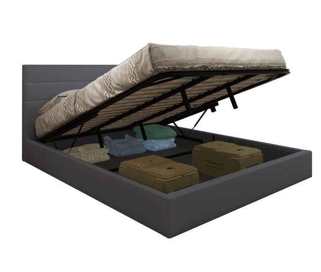 Cama de casal starlight, estrado elevatório (cinza)(200×180 cm)