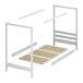 Cama individual de madeira com dossel e gaveta N01 100x180 Cama individual de madeira com dossel e gaveta N01 100x180 Pinho