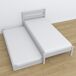 Cama individual de madeira com gaveta para colchão N01 80x190 Cama individual de madeira com gaveta para colchão N01 80x190 Branco/Cinza