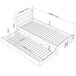 Cama individual de madeira com gaveta para colchão N01 90x180 Cama individual de madeira com gaveta para colchão N01 90x180 Branco/Cinza