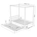 Cama individual de madeira com dossel e gaveta para colchão extra N02 90x190 Cama individual de madeira com dossel e gaveta para colchão extra N02 90x190 Branco/Cinza