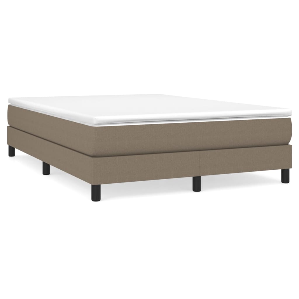 Estrutura de cama de casal moderno com molas 140x190 cm tecido castanho-acinzentado