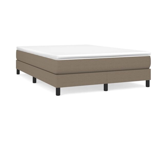 Estrutura de cama de casal moderno com molas 140x190 cm tecido castanho-acinzentado