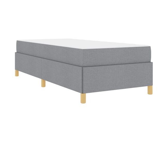 Estrutura de cama de solteiro design com colchão cinzento-claro 80 x 200 cm tecido