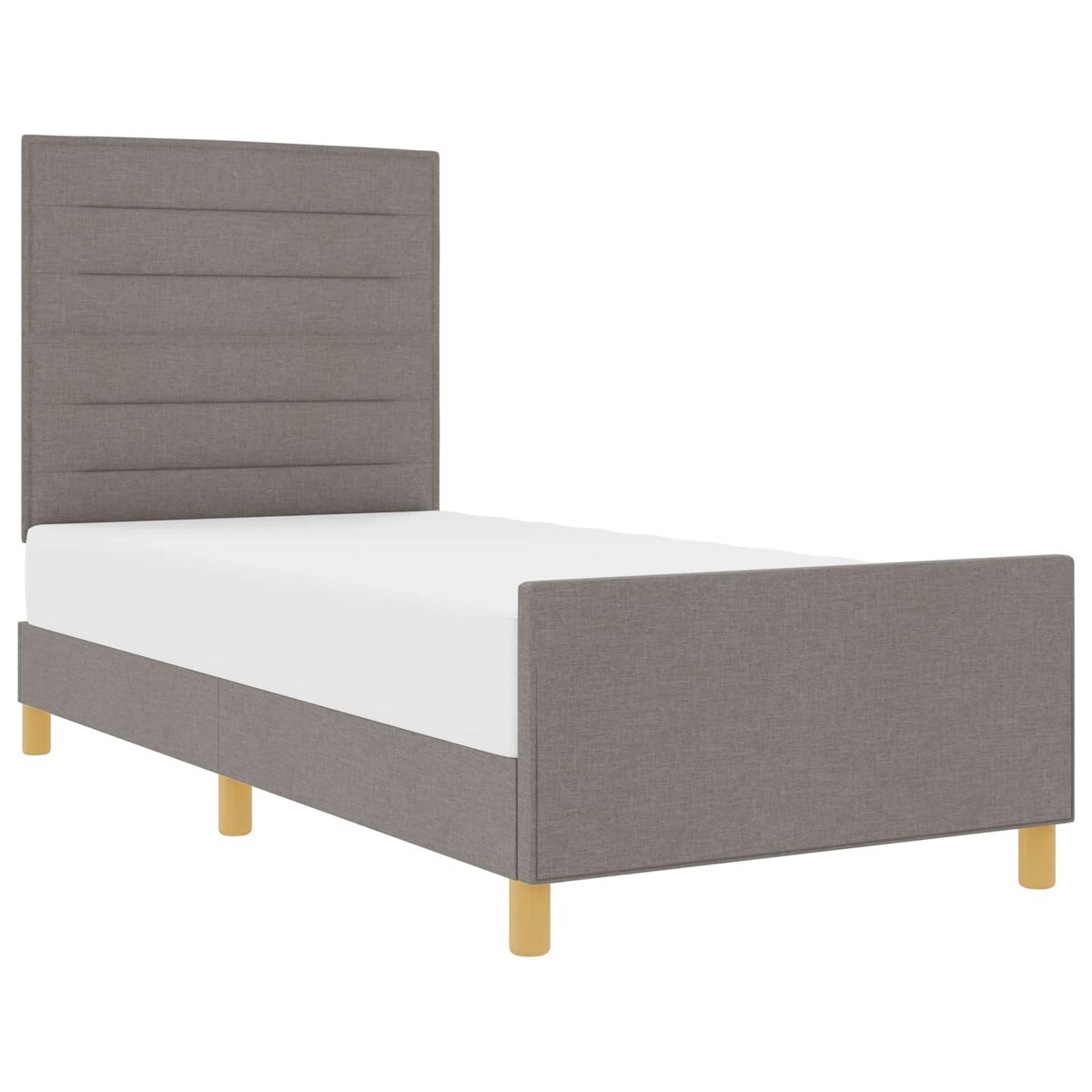 Estrutura de cama de solteiro design, cinzento-acastanhado 80 x 200 cm tecido