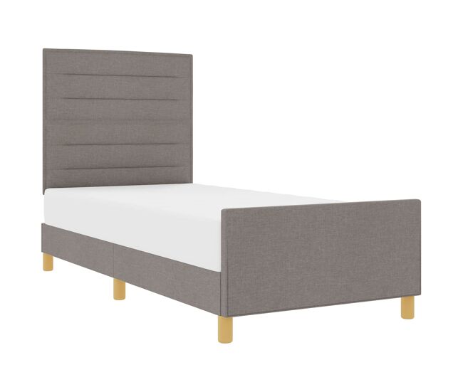 Estrutura de cama de solteiro design, cinzento-acastanhado 80 x 200 cm tecido